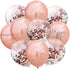 10 Pc Rose Gold Confetti Balloon Party Decorations