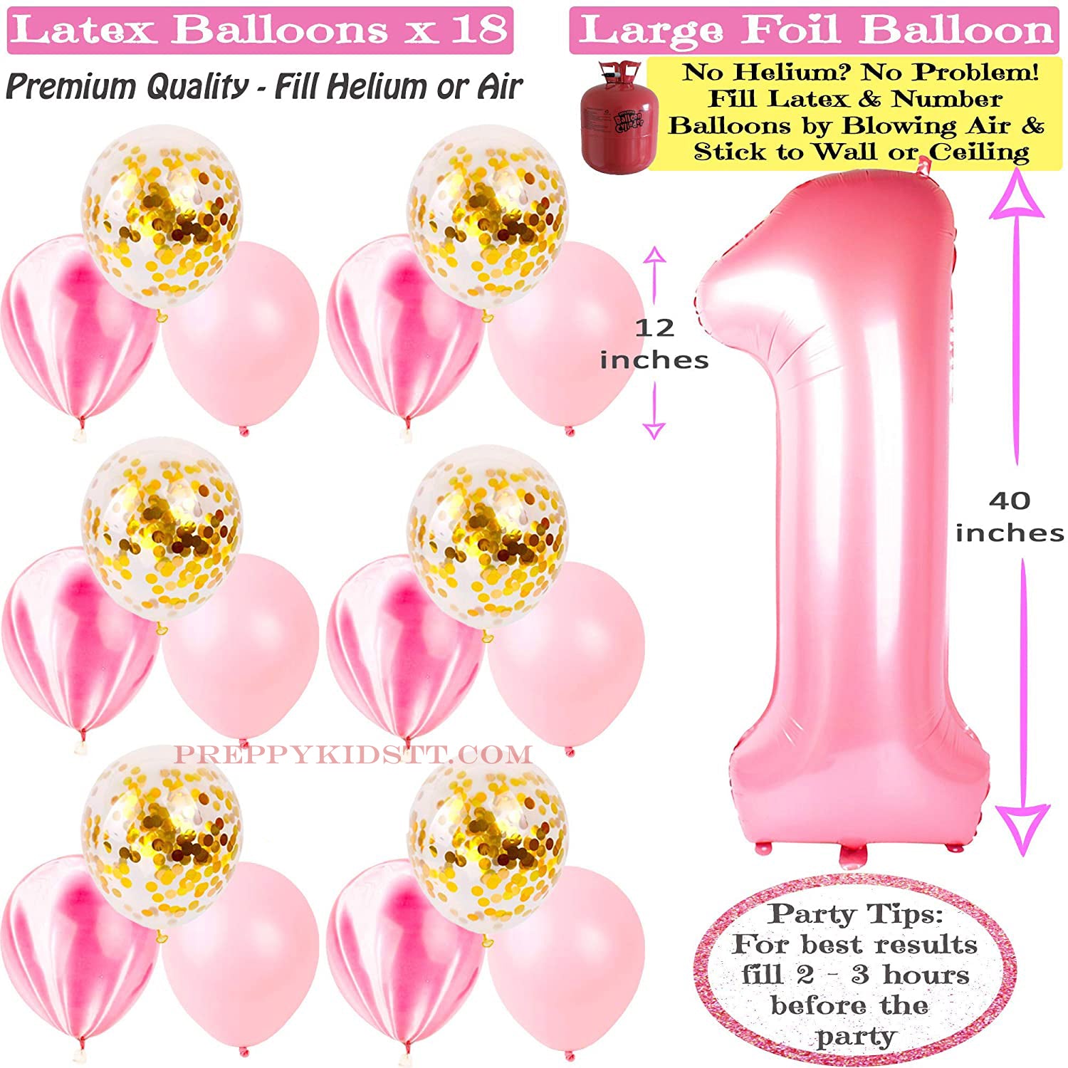 1st Birthday Ultimate Birthday Girl Party Packaage Decorations - Preppy Kids (Grand Bazaar)