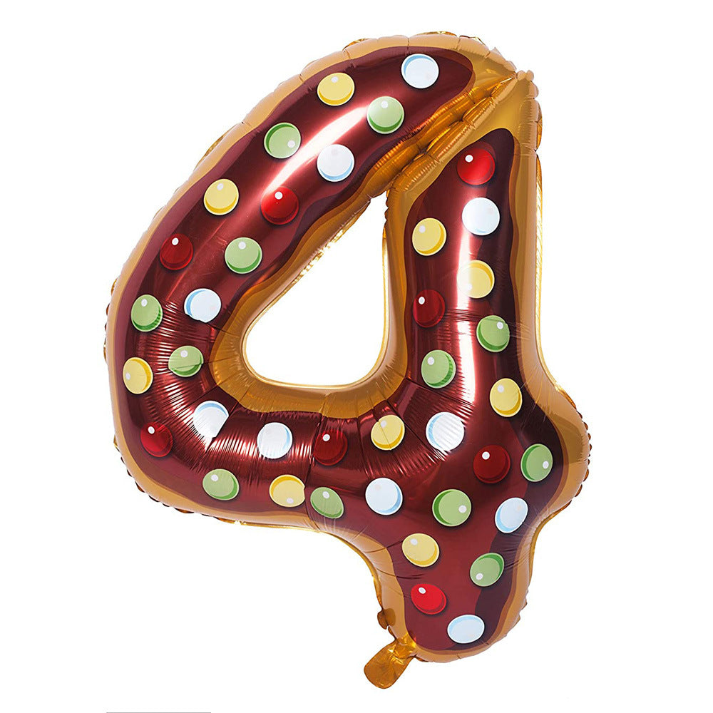 Donut Number Foil 40 " Helium Balloons . 1 to 9