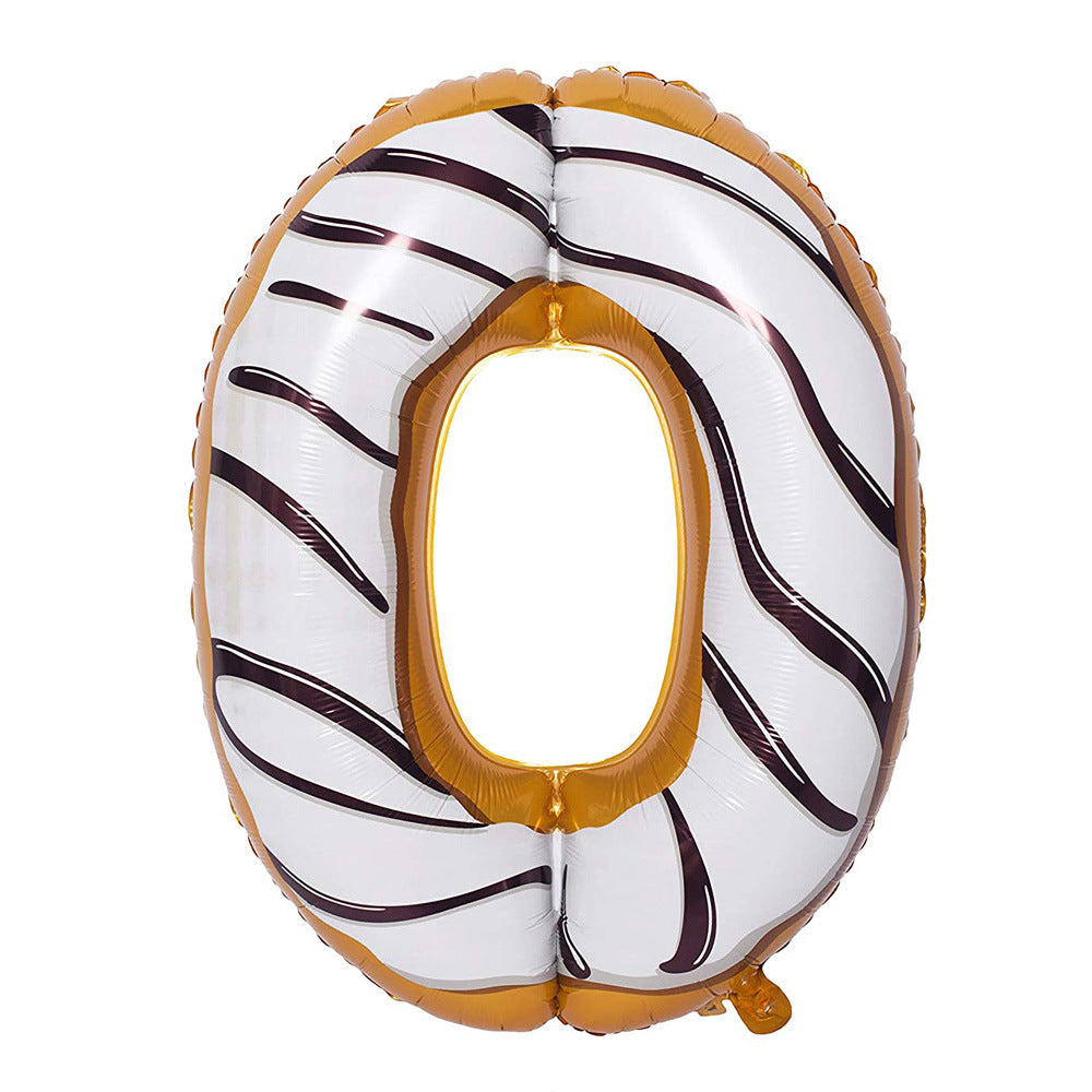 Donut Number Foil 40 " Helium Balloons . 1 to 9