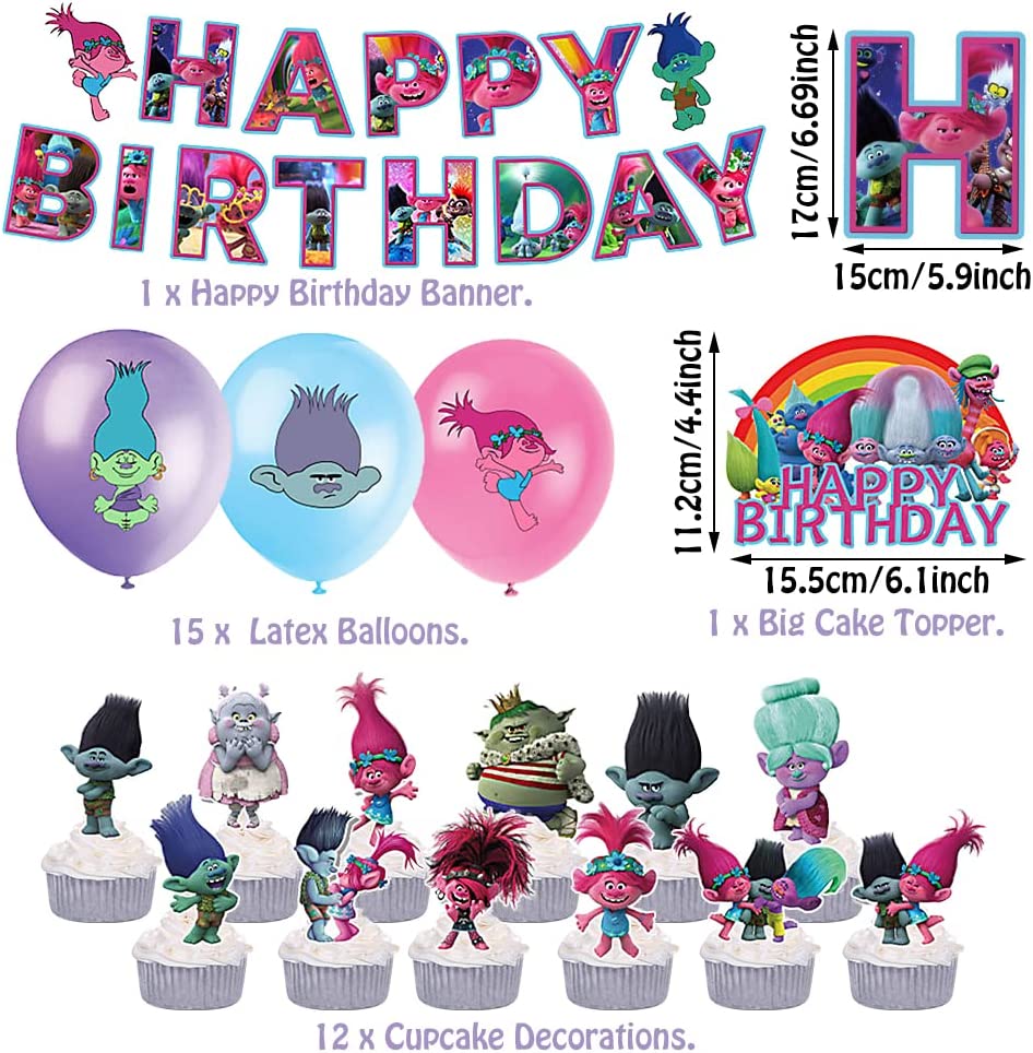 Trolls Party Decorations Package - Preppy Kids (Grand Bazaar)