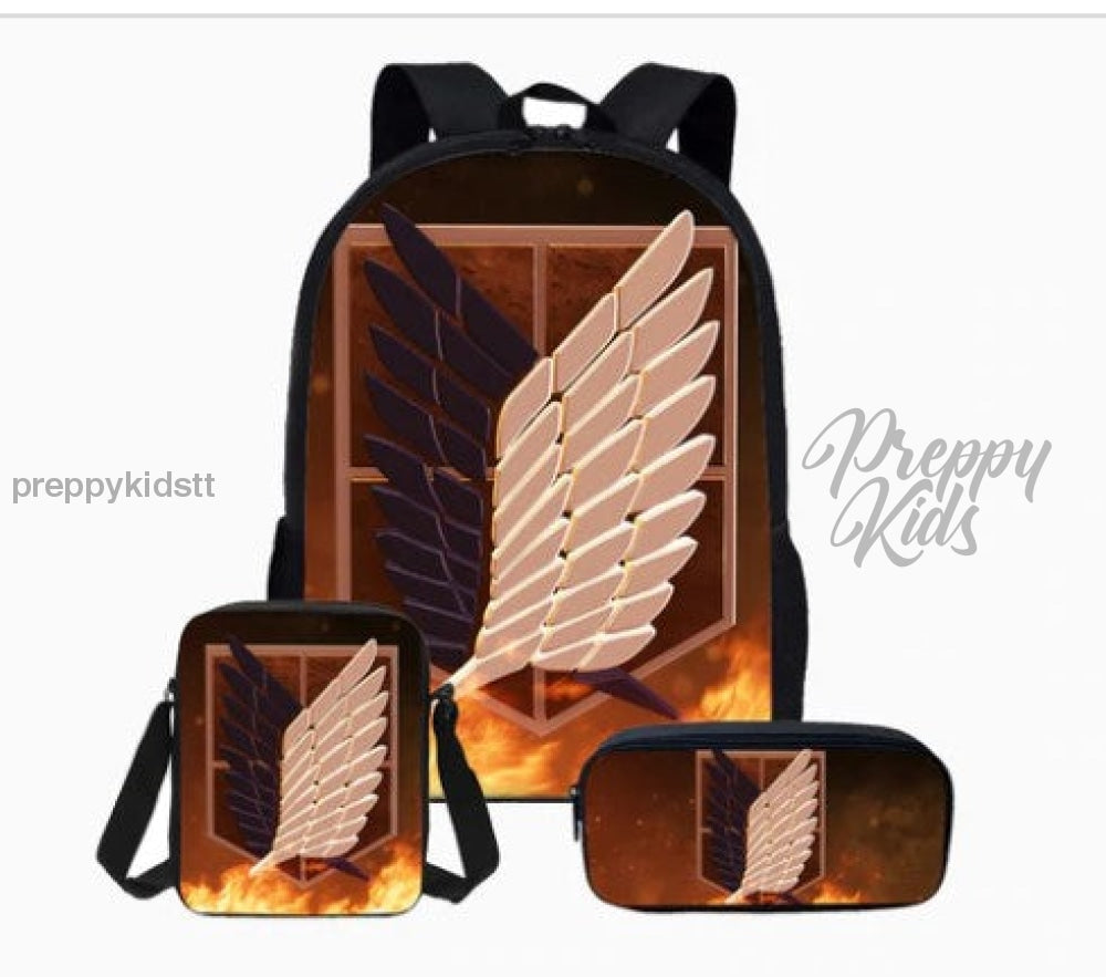 Attack On Titans Backpack Set (3Pc) Backpack