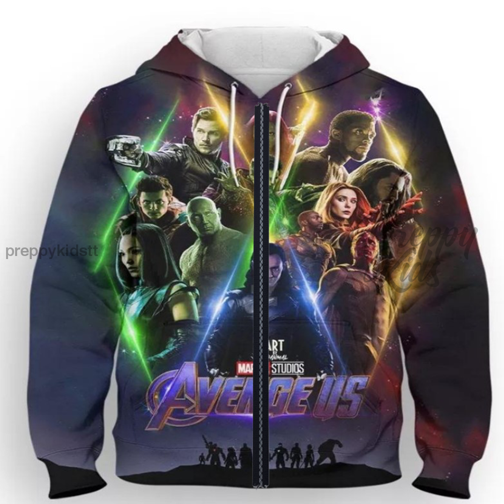 Avengers Hoodie Marvel Avenge US Zipper Preppy Kids Grand Bazaar