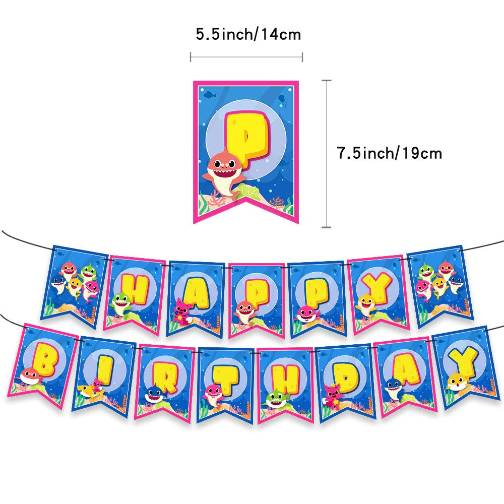 Baby Shark Party Lite birthday decorations package - Preppy Kids (Grand Bazaar)