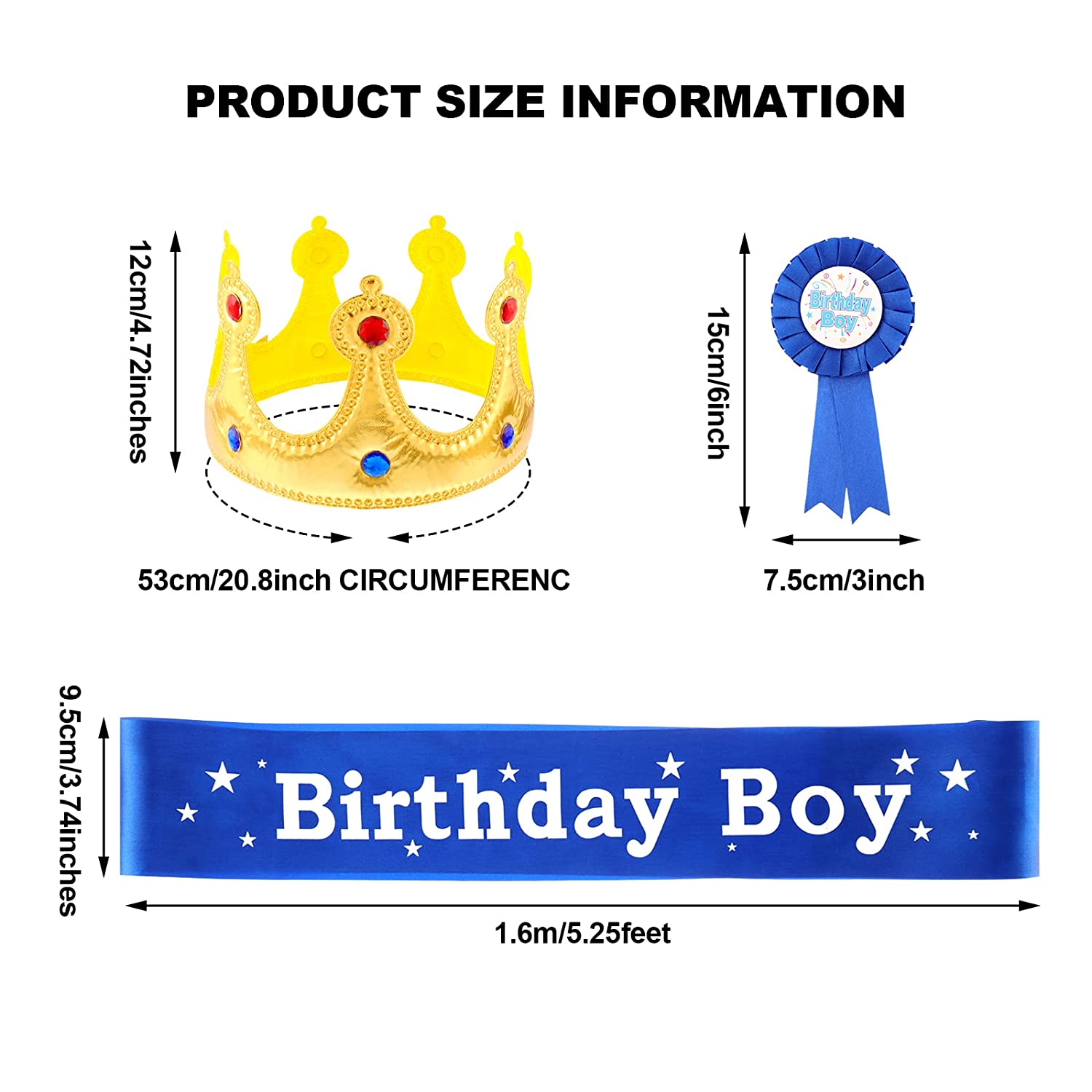 Birthday Boy Kit : Sash, Crown , Badge and Happy Birthday Banner - Preppy Kids (Grand Bazaar)
