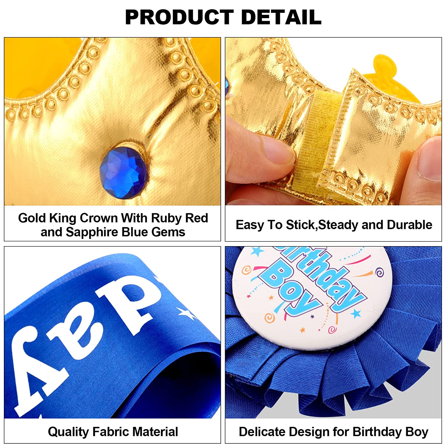 Birthday Boy Kit : Sash, Crown , Badge and Happy Birthday Banner - Preppy Kids (Grand Bazaar)