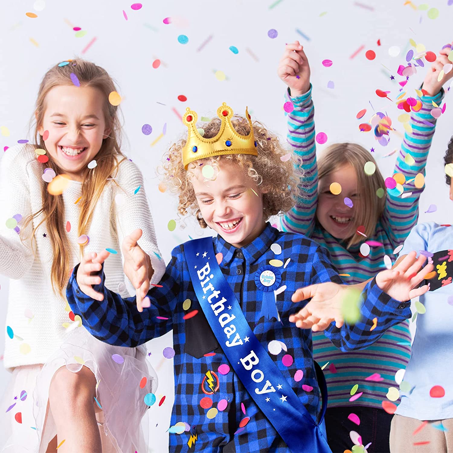 Birthday Boy Kit : Sash, Crown , Badge and Happy Birthday Banner - Preppy Kids (Grand Bazaar)