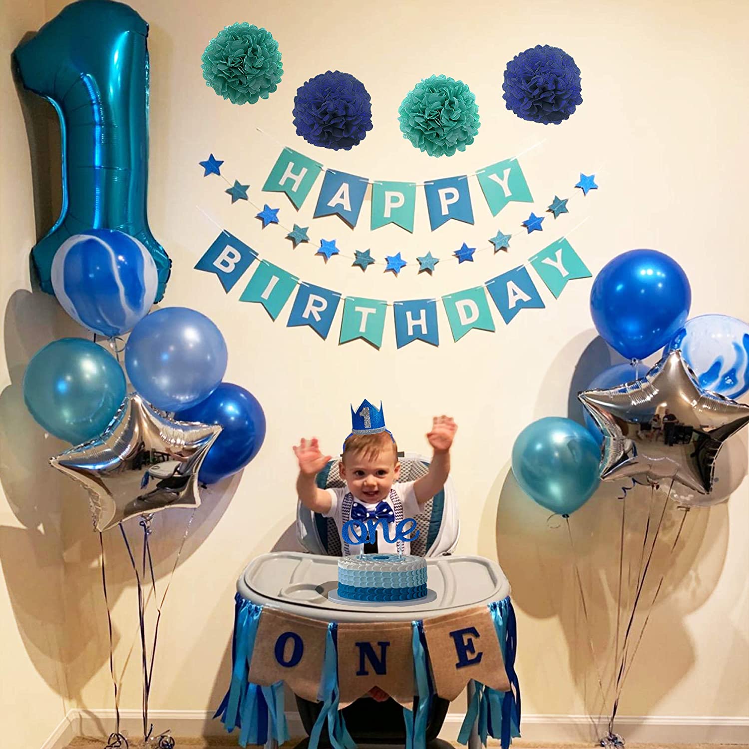1st Birthday Ultimate Birthday Boy Party Package Decorations One year - Preppy Kids (Grand Bazaar)