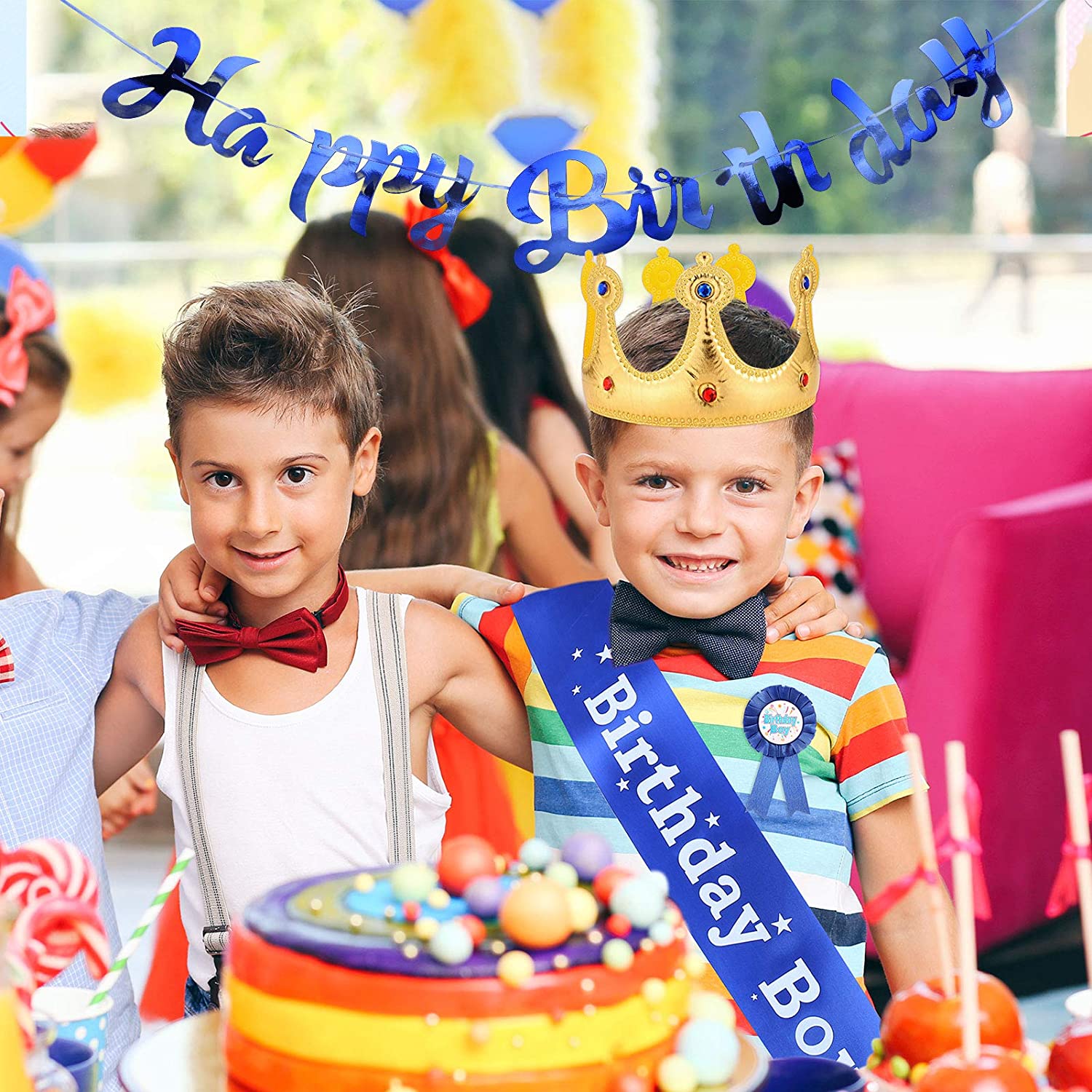 Birthday Boy Kit : Sash, Crown , Badge and Happy Birthday Banner - Preppy Kids (Grand Bazaar)
