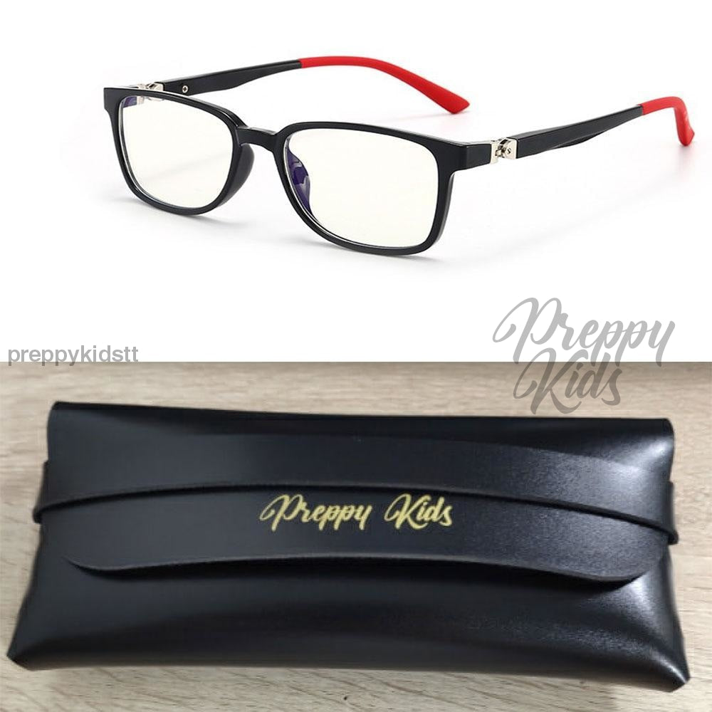 Kids 2021 Black & Red Blockers (Non-Prescription) With Case