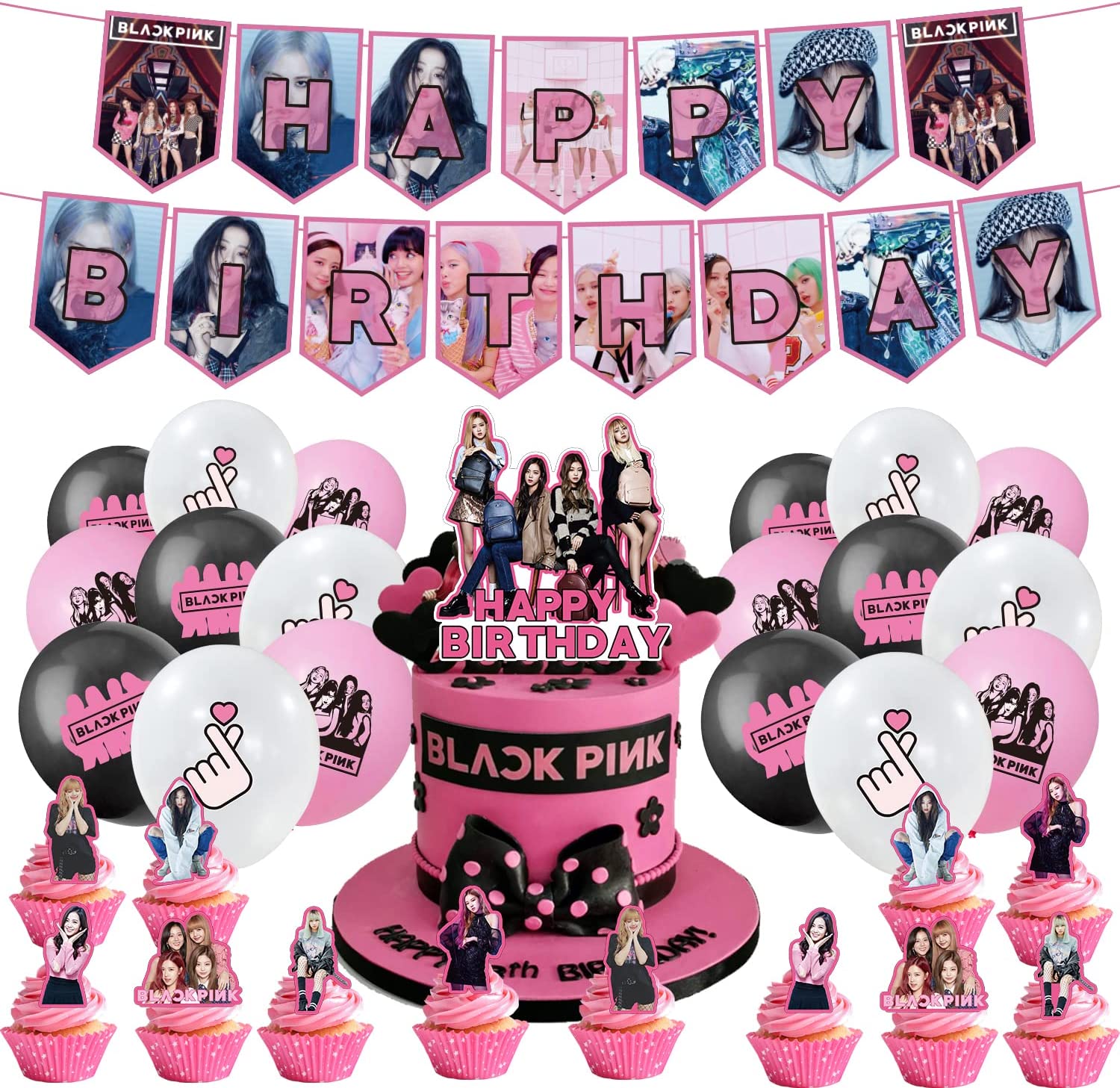 Blackpink party decoration package (44 Pcs) - Preppy Kids (Grand Bazaar)