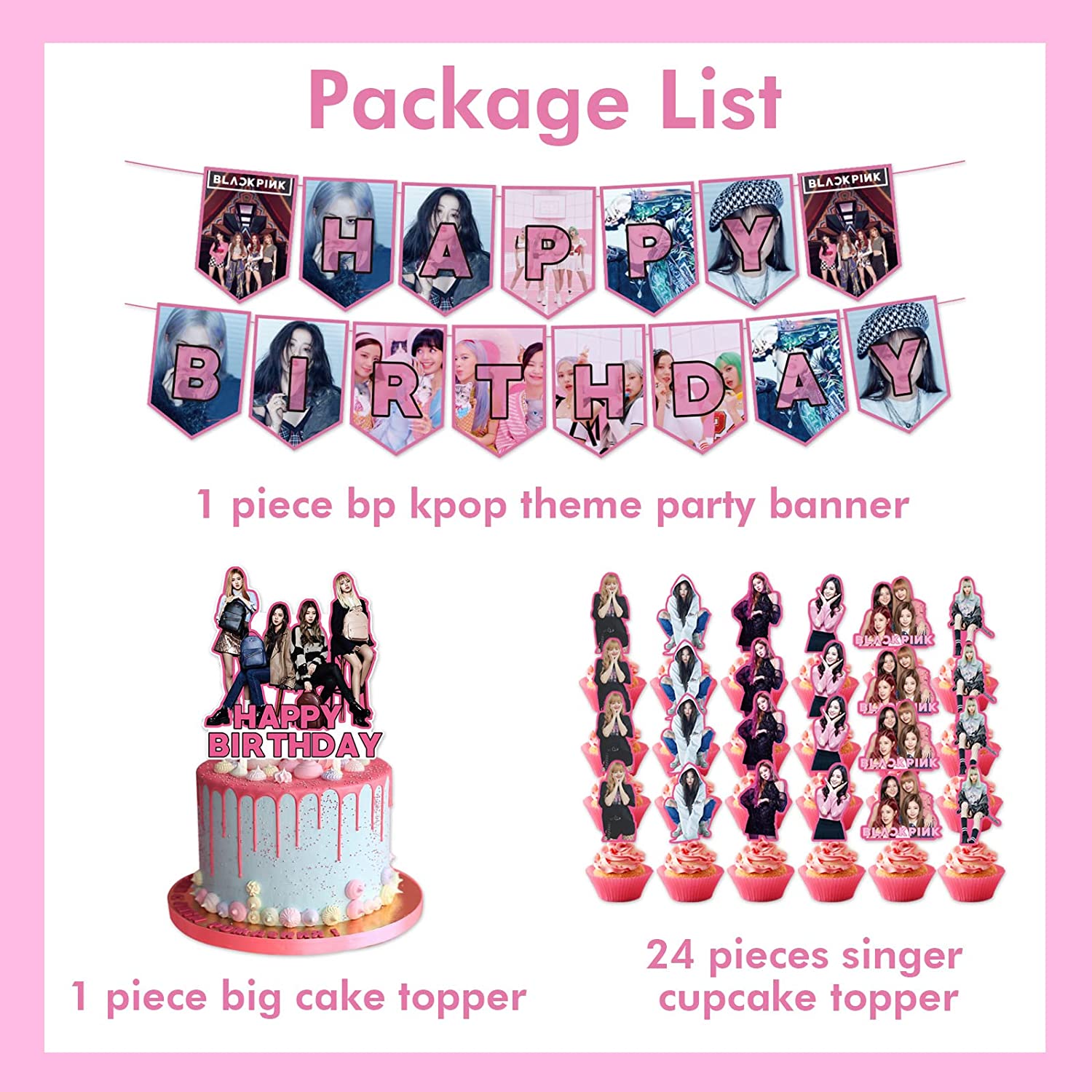 Blackpink party decoration package (44 Pcs) - Preppy Kids (Grand Bazaar)