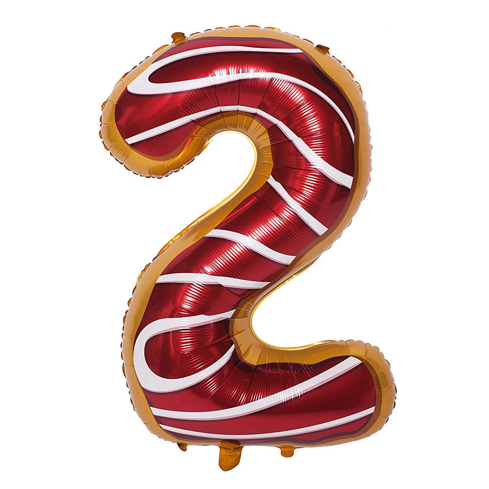 Donut Number Foil 40 " Helium Balloons . 1 to 9
