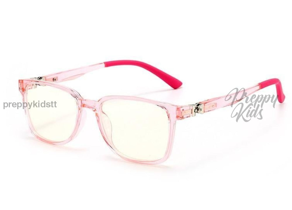 Kids 2021 Clear Rose Pink Blockers (Non-Prescription) No Case