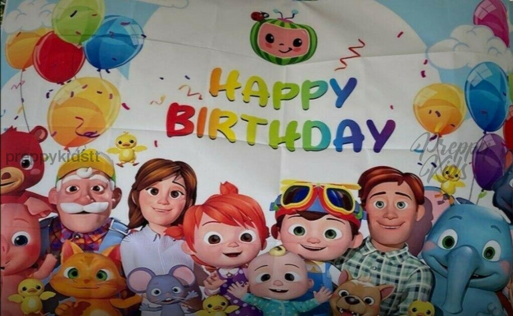 Cocomelon Party Backdrop Decorations