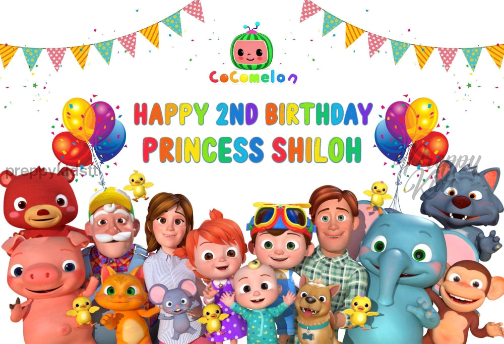 Cocomelon Party Backdrop Decorations