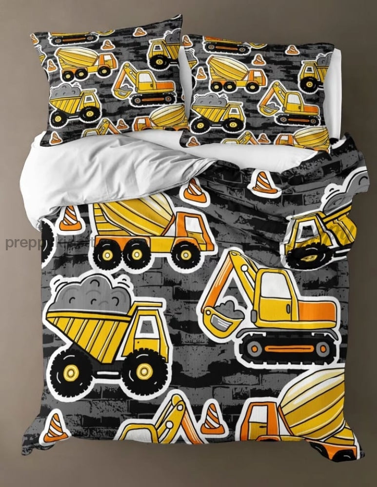 Construction 3Pc 3D Bed Comforter Set) Bed Sets