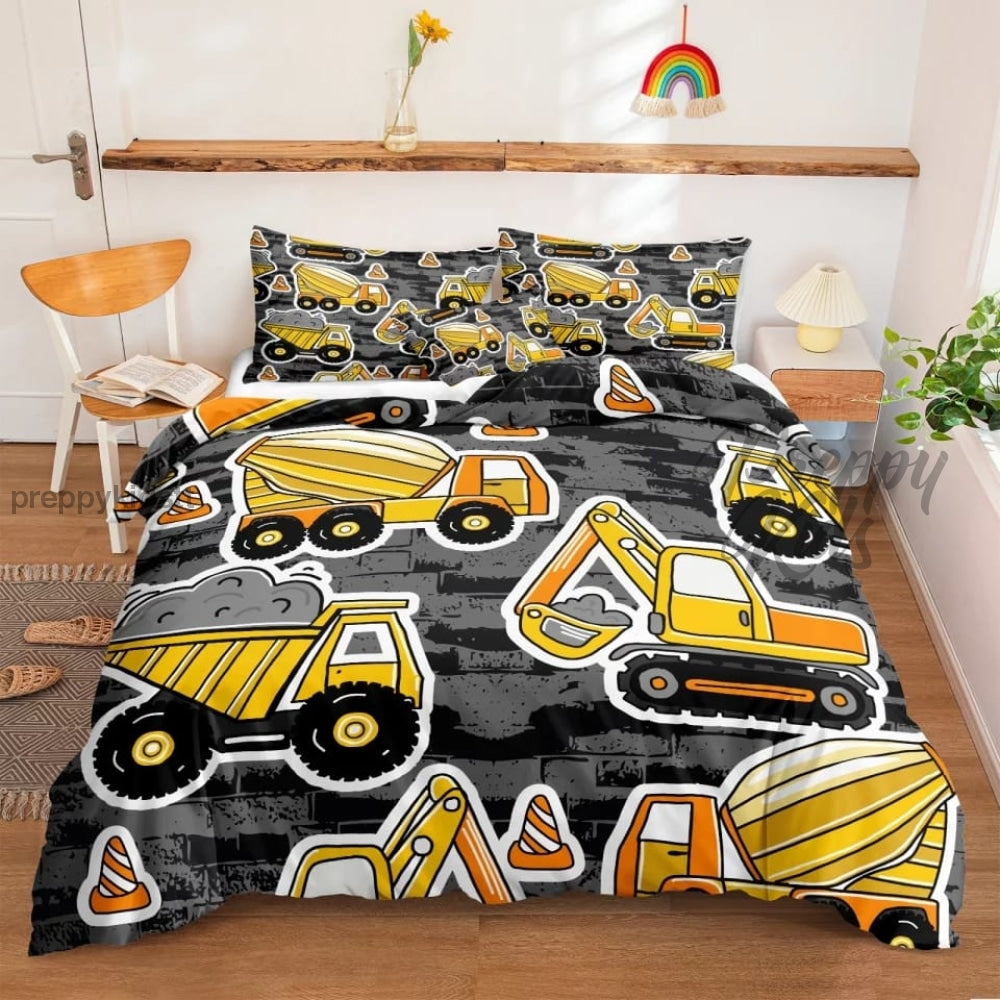 Construction 3Pc 3D Bed Comforter Set) Bed Sets