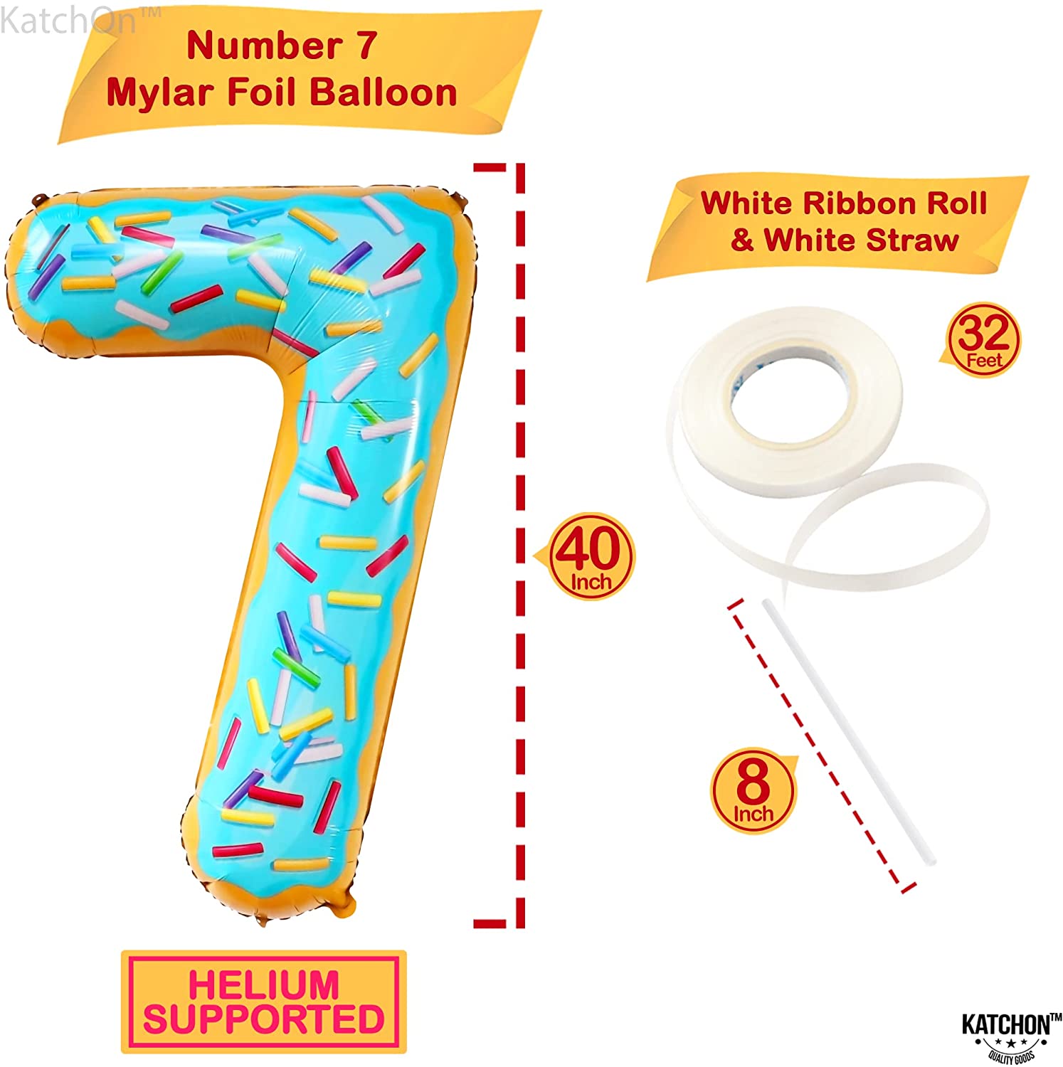 Donut Number Foil 40 " Helium Balloons . 1 to 9