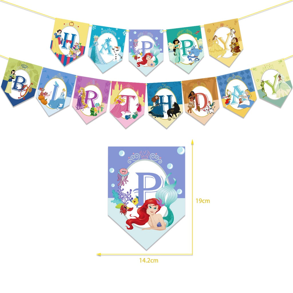 Princess Theme Ariel Snow White Belle Cinderella Party Decoration package - Preppy Kids (Grand Bazaar)