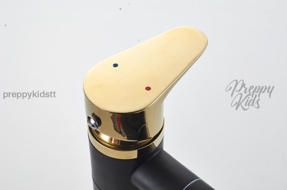 (Pre-Order) Diamond-V Black & Gold Adjustable Rotable Bathroom Basin Faucet