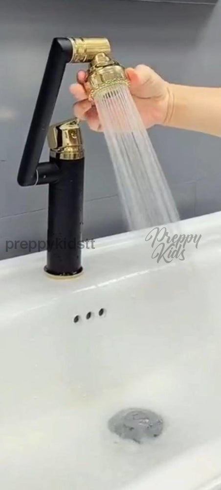 (Pre-Order) Diamond-V Black & Gold Adjustable Rotable Bathroom Basin Faucet