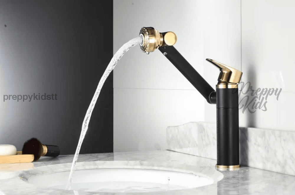 (Pre-Order) Diamond-V Black & Gold Adjustable Rotable Bathroom Basin Faucet