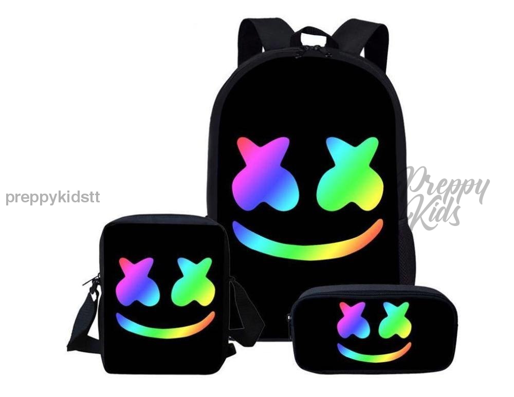 Dj Marshmello Multicolour Edition Backpack Set (3Pc) Backpack