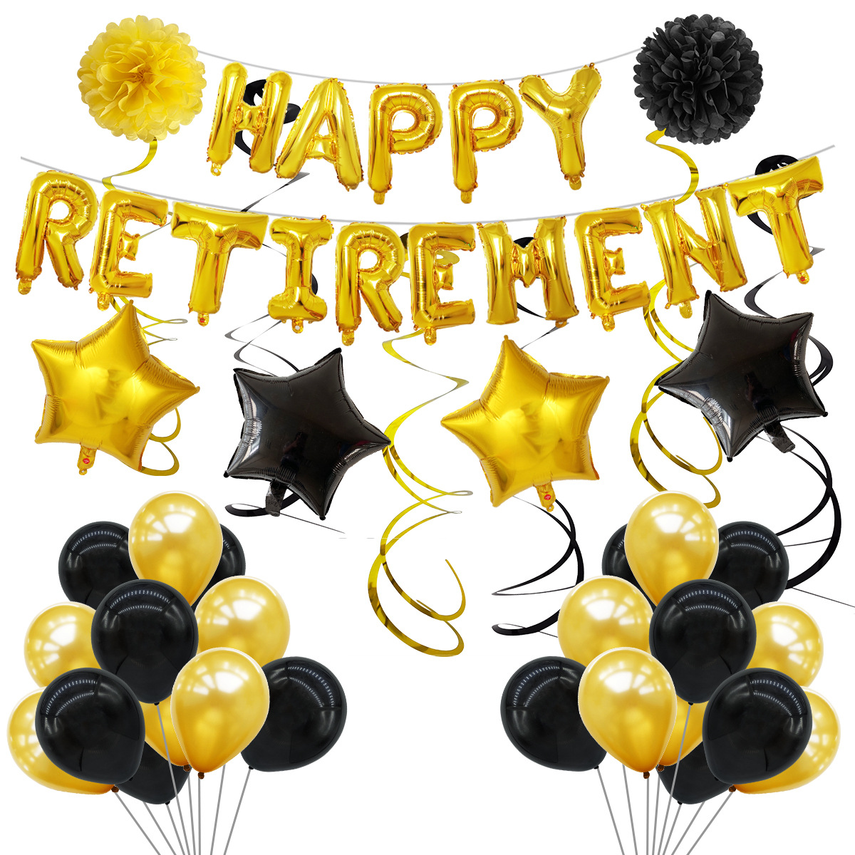 Happy Retirement decoration package (Gold) retired - Preppy Kids (Grand Bazaar)