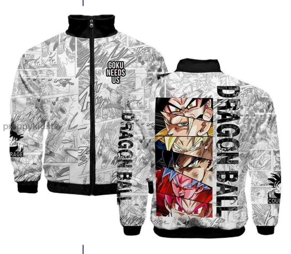 Dragon Ball Z Hoodie Goku Comic Style (Zipper) 3D Hoodies