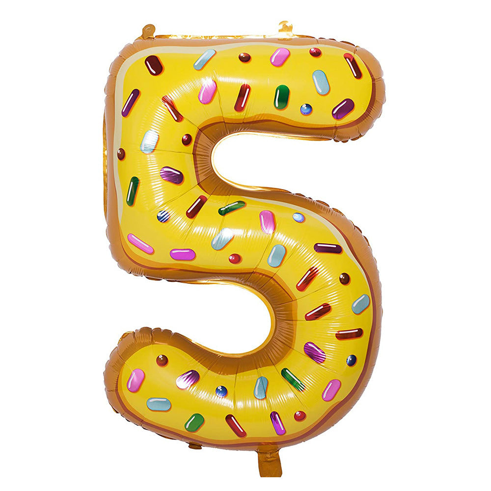 Donut Number Foil 40 " Helium Balloons . 1 to 9