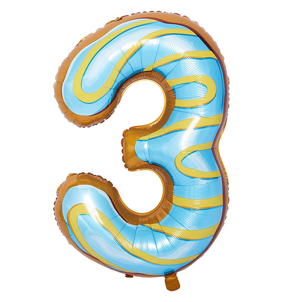 Donut Number Foil 40 " Helium Balloons . 1 to 9