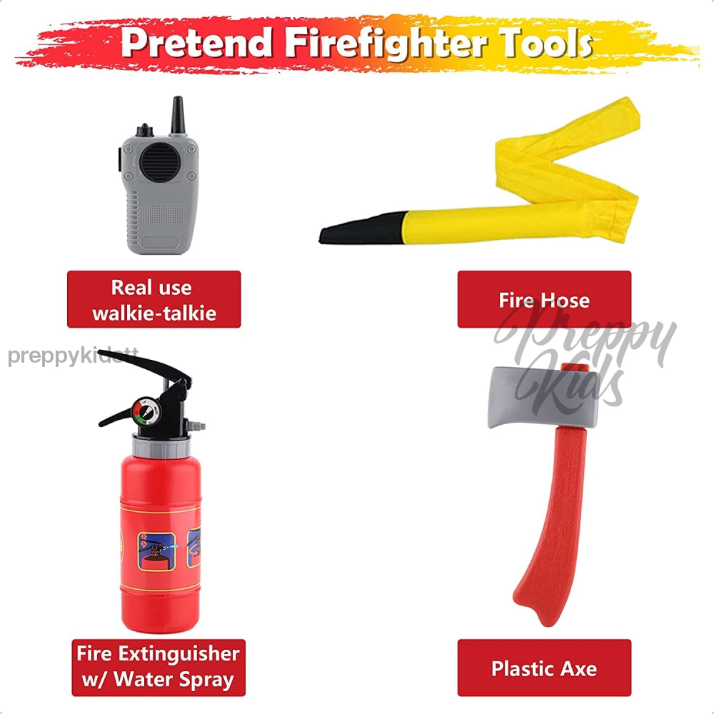 Fireman Firefighter Cosplay Career Day Outfit (Ages 3 To 7 Years Old) Party Decorations