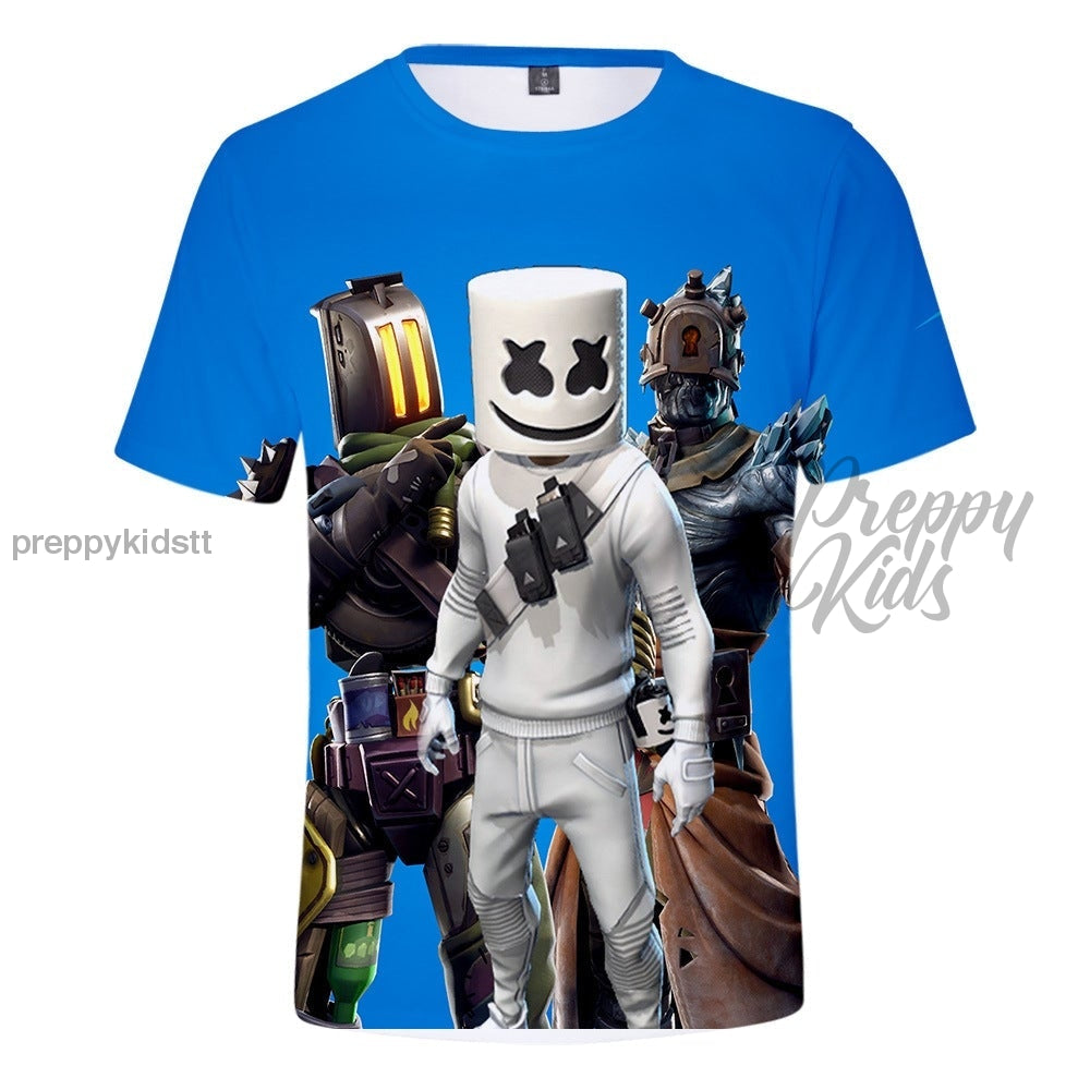 Fortnite Tshirt Marshmello Blue Tshirt Preppy Kids Trinidad