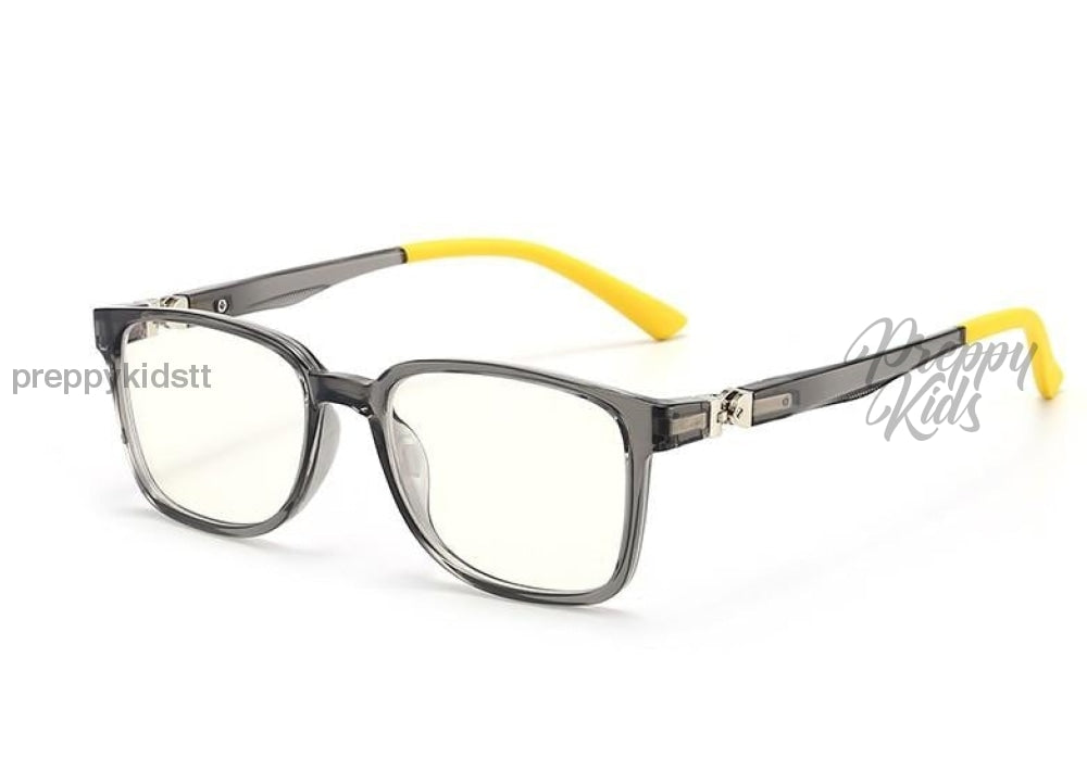 Kids 2021 Grey & Yellow Blockers (Non-Prescription) No Case