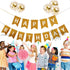 Happy Birthday Banner Glitters (Gold) Party Decorations