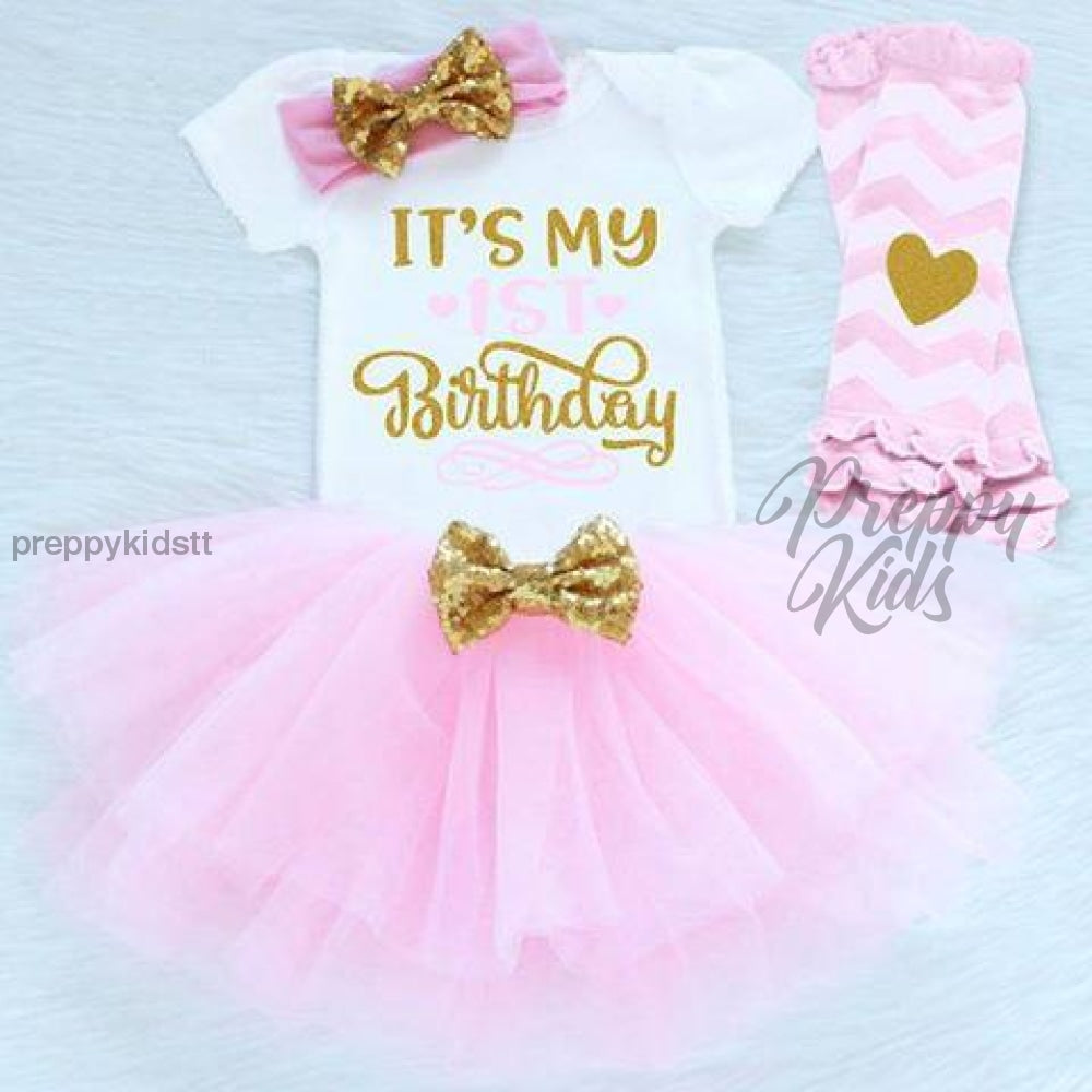Its My First Birthday Outfit (White & Pink) Outfits