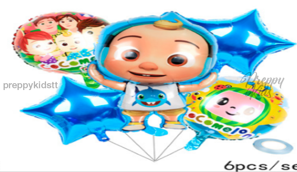 Jj Cocomelon 6Pc Foil Balloon Set Party Decorations