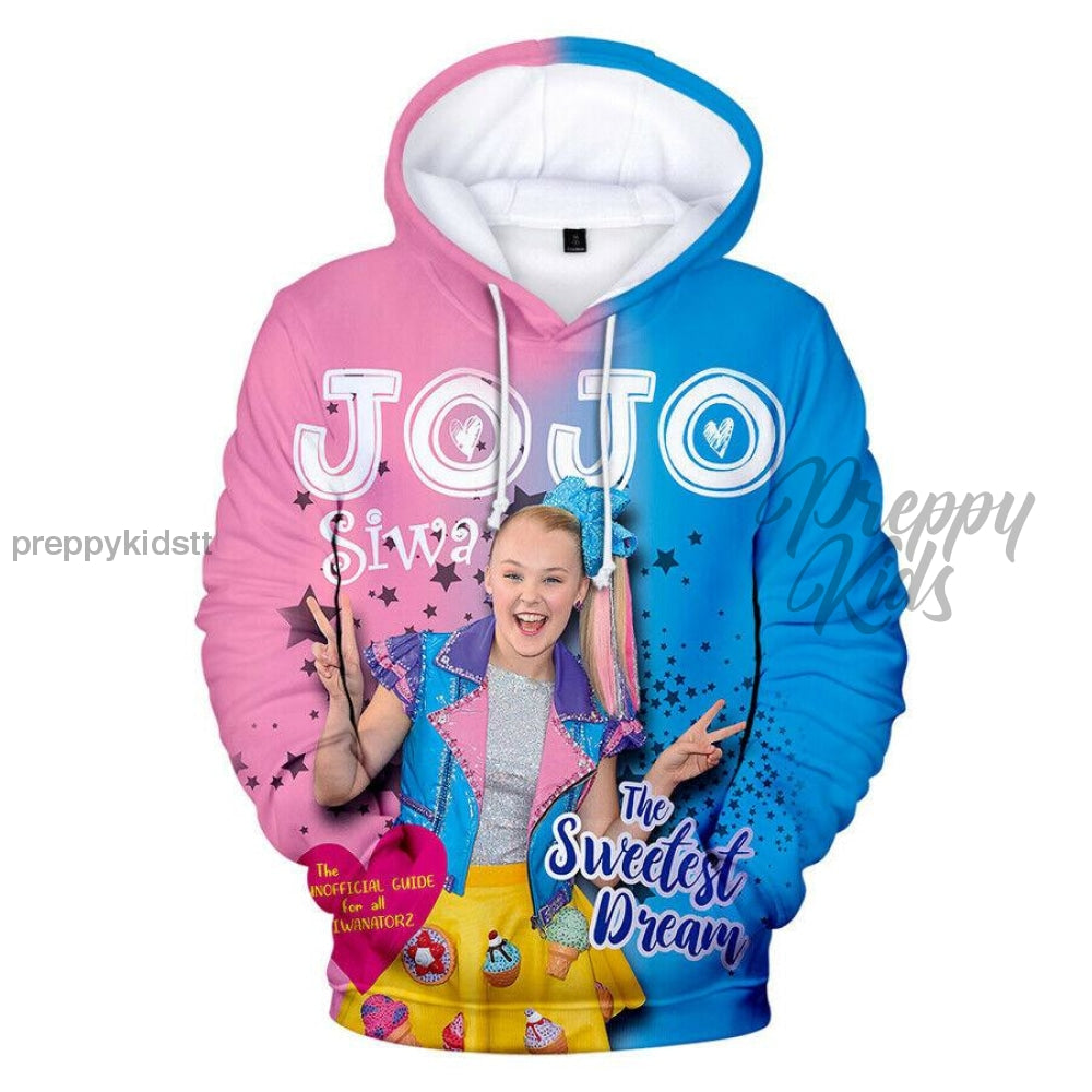 Jojo Siwa 3D Hoodie Pink Blue Preppy Kids Grand Bazaar