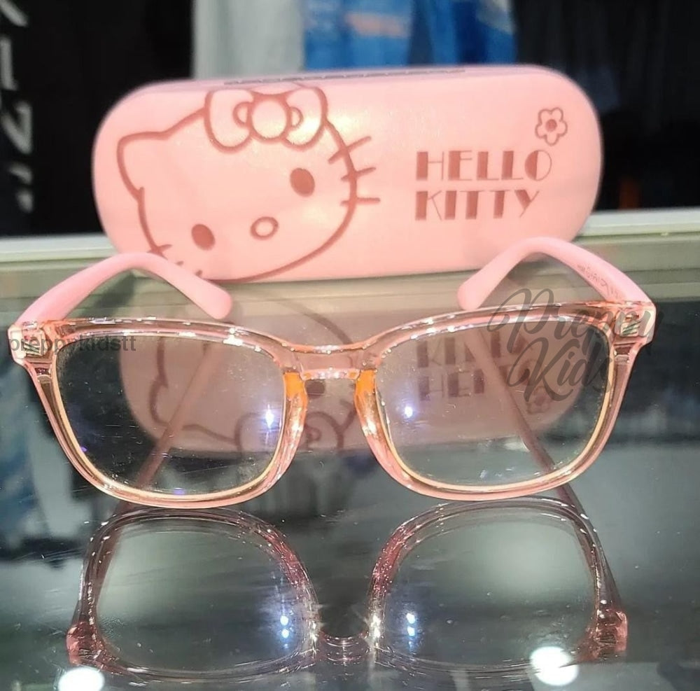 Kids Blue Light Glasses (Clear Pink) (Non-Prescription) Hello Kity Case & Cloth