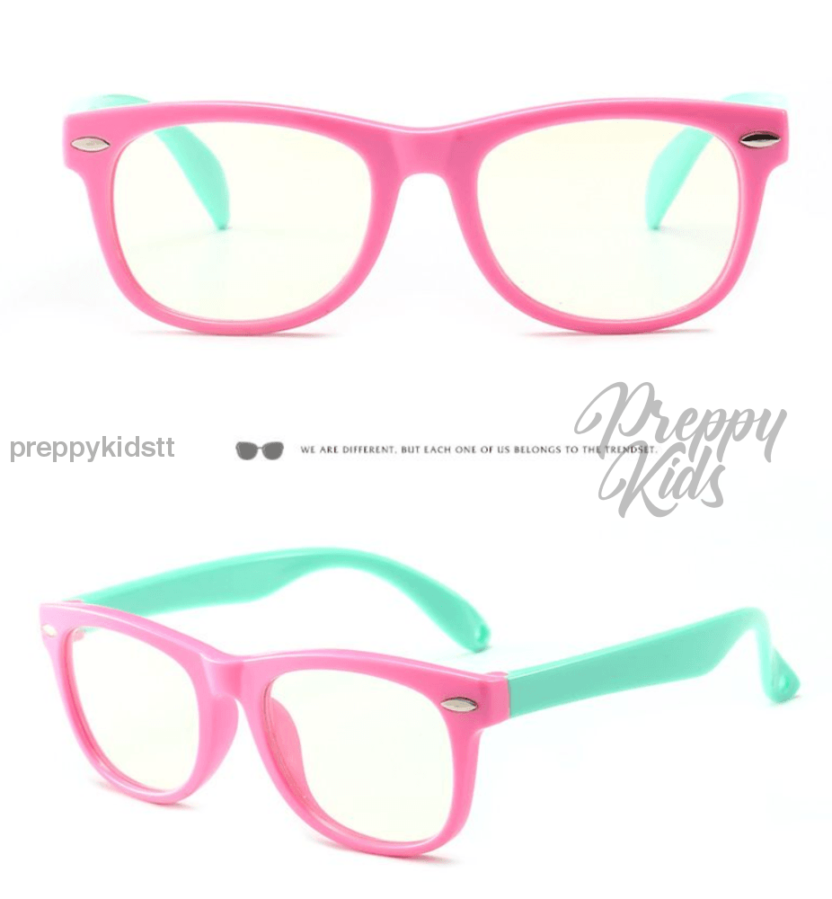 Kids Blue Light Glasses (Pink & Teal) (Non-Prescription)