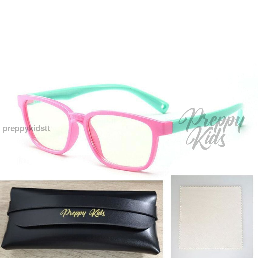 Kids Blue Light Glasses (Pink & Teal) (Non-Prescription)