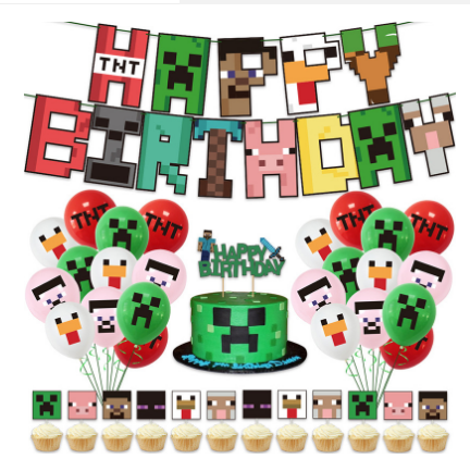 Minecraft Deluxe edition Party Decoration package