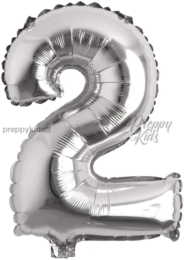 Number Silver Foil Helium Balloons (32). 1 To 9 2 Party Decorations
