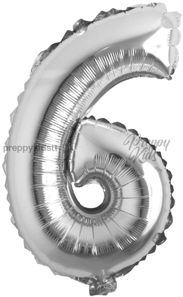 Number Silver Foil Helium Balloons (32). 1 To 9 Party Decorations