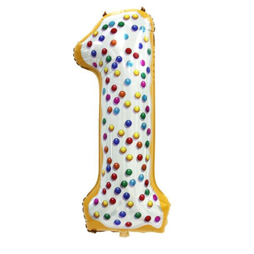 Donut Number Foil 40 " Helium Balloons . 1 to 9