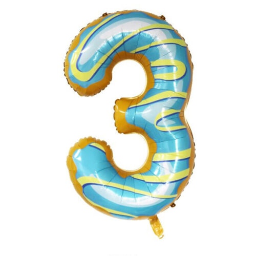 Donut Number Foil 40 " Helium Balloons . 1 to 9