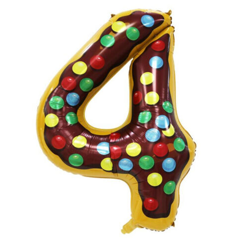 Donut Number Foil 40 " Helium Balloons . 1 to 9