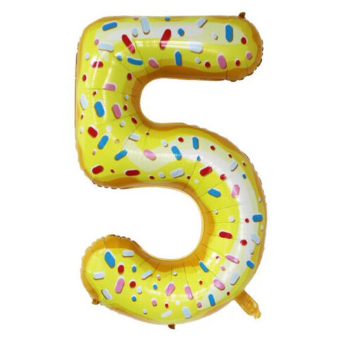 Donut Number Foil 40 " Helium Balloons . 1 to 9