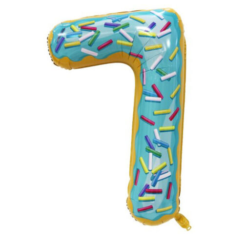 Donut Number Foil 40 " Helium Balloons . 1 to 9